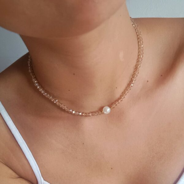 CHOKER MURANO Y PERLA