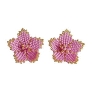 Aretes tejidos en forma de flor