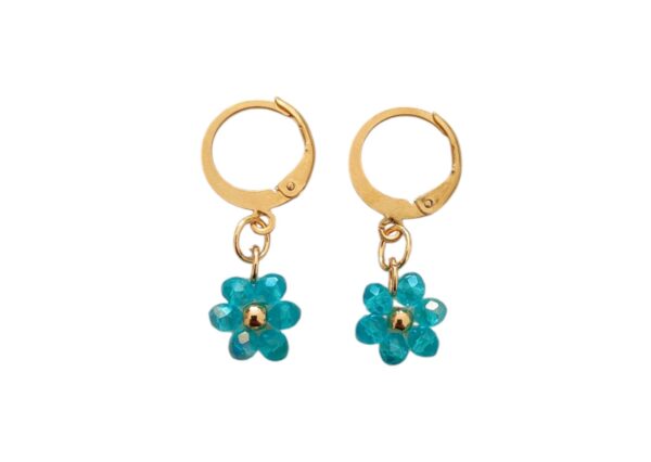 Aretes Margaritas Agua Marina